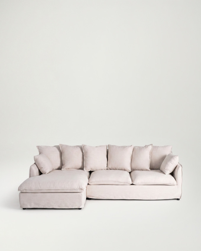 Sofá chaiselonge beige RIVANO