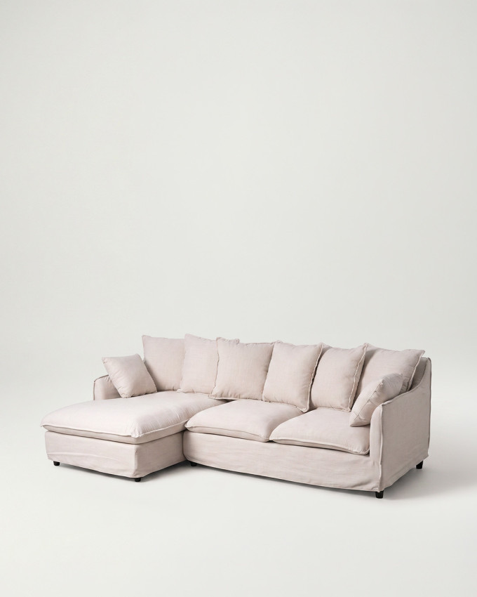 Sofá chaiselonge beige RIVANO