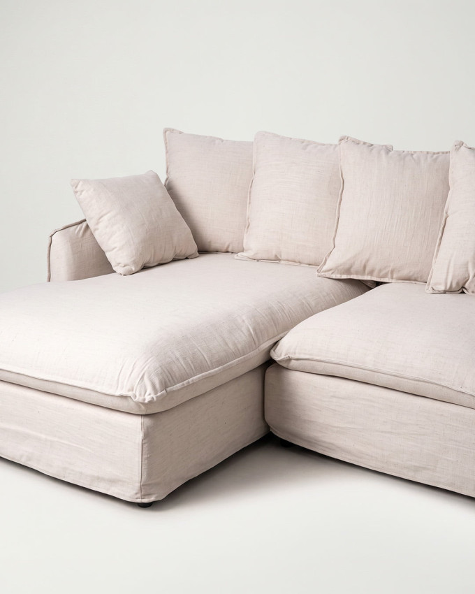 Sofá chaiselonge beige RIVANO