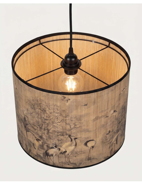 Lámpara techo bambú garza MONTREL vista ampliada