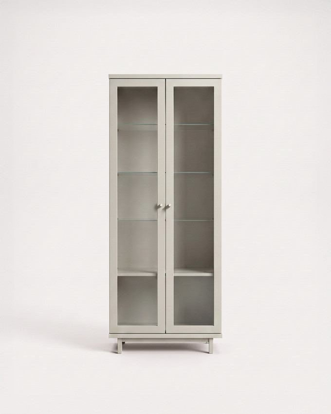 Vitrina 2 puertas cristal patas metálicas LECCE