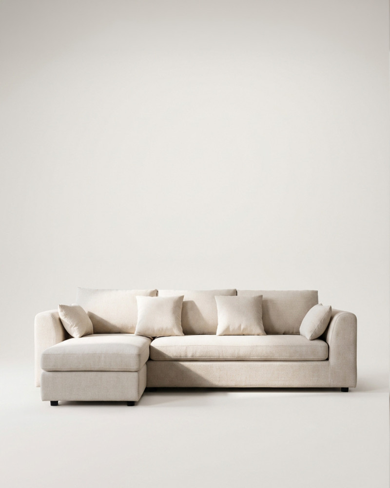 Sofá chaise longe  ULVAN crema frente
