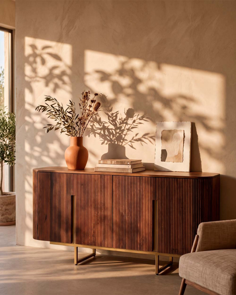 Aparador de madera de mango EIRA DECORADA