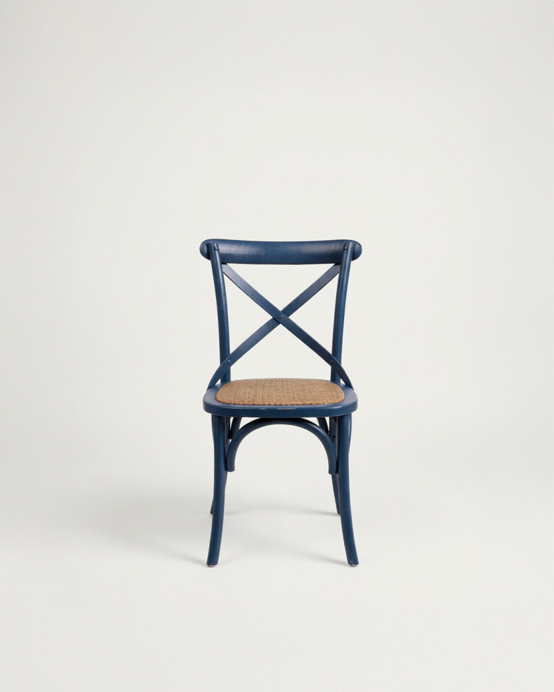 SSlla de madera EREMIS | Diseño vintage en madera de olmo y ratán natural