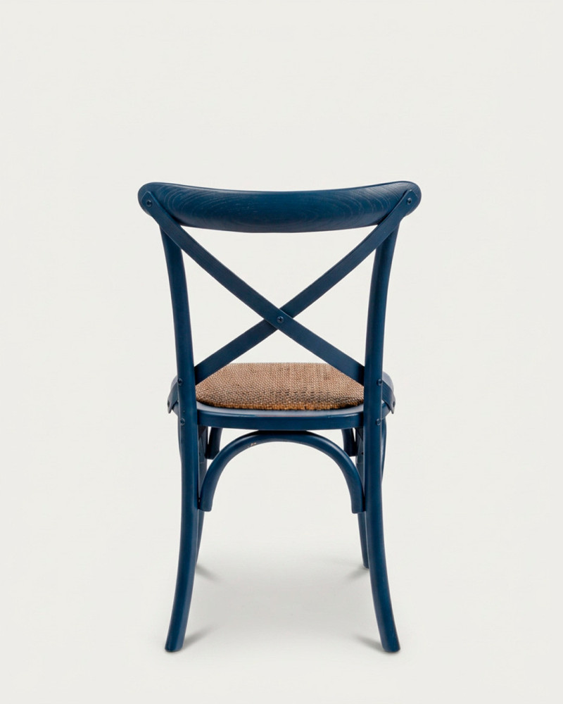 SSlla de madera EREMIS | Diseño vintage en madera de olmo y ratán natural