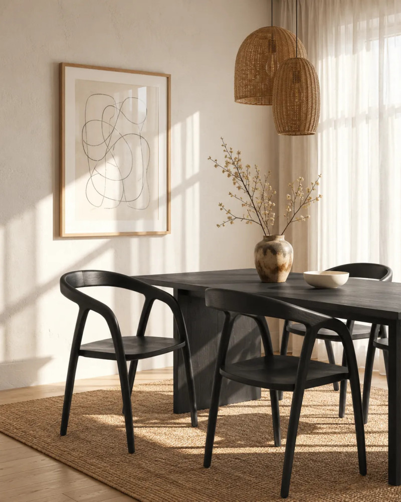 Silla de comedor PAOLA en madera de teca para interior | Rey Home