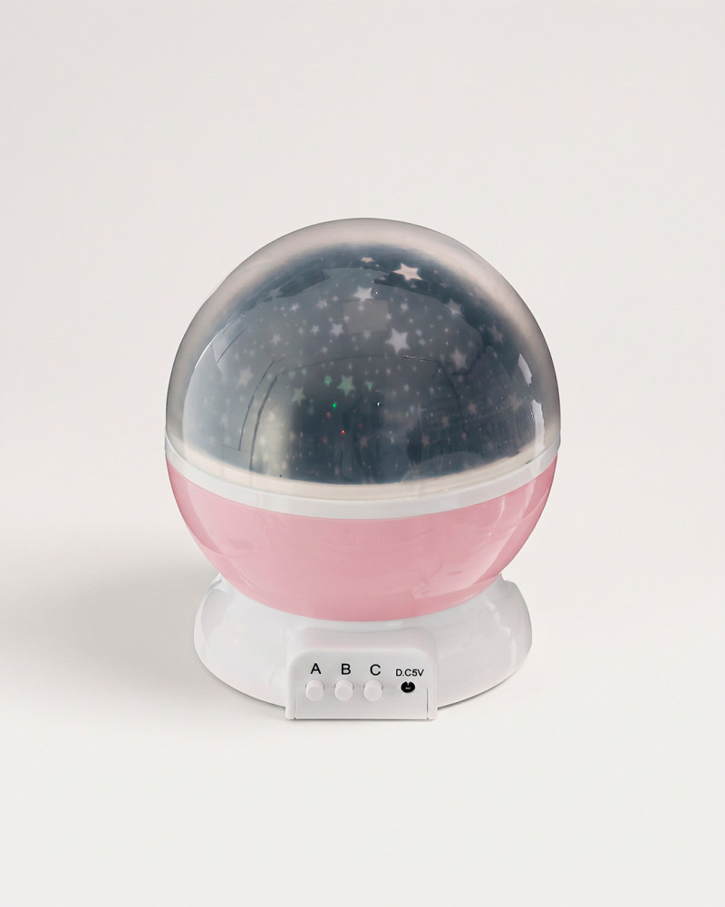 LLz de Noche MAGGI con proyección de estrellas | Rosa y gris | Muebles Rey