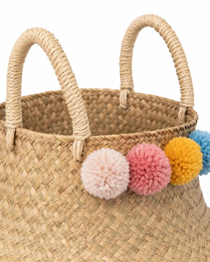 Cesta Plegable con Pompones ZIZU