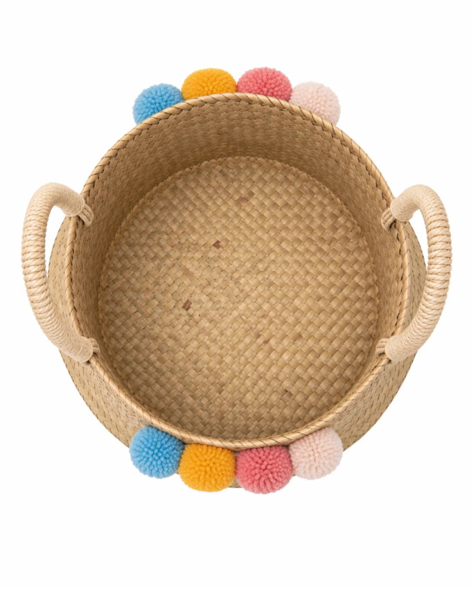 Cesta Plegable con Pompones ZIZU