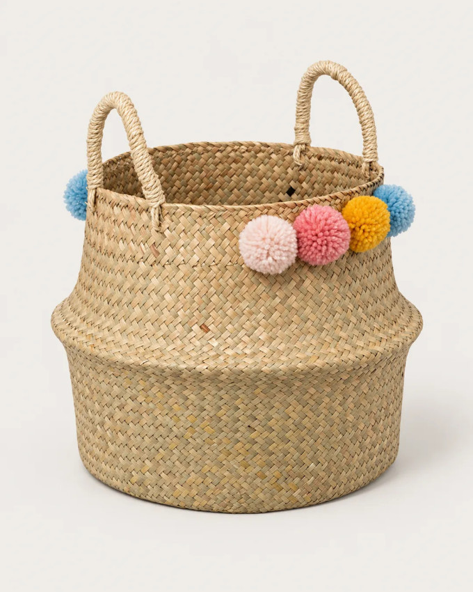 Cesta Plegable con Pompones ZIZU